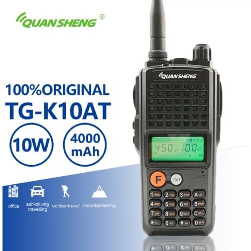 Quansheng TG-K10AT 10W 4000mAh High Power Walkie Talkie 10KM Long Range Optional UHF VHF Two Way Radio Walky Talky Professional