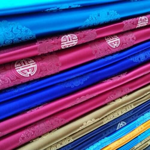 Width 29'' Silk Jacquard Brocade Fabric By The Half Yard For Tang Costume Cheongsam Cushion Pillow Material