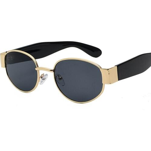 2020 Steampunk Sunglasses Men Oval Shades Black Sun Glasses For Women Hip Hop Steam Punk Style Round Sunglasses UV400
