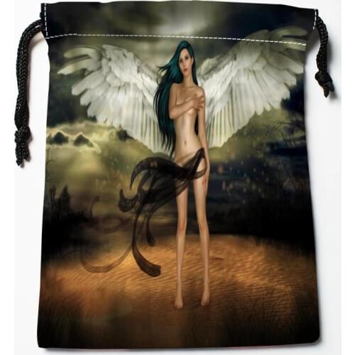 Best Fantasy Girl Angel Drawstring Bags Custom Storage Printed Receive Bag Compression Type Bags Size 18X22cm Storage Bags