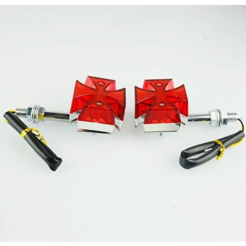 2pcs Motorcycle Maltese Cross LED Turn Signal Light For Harley Davidson Honda Suzuki Kawasaki Yamaha Custom Motorcycle