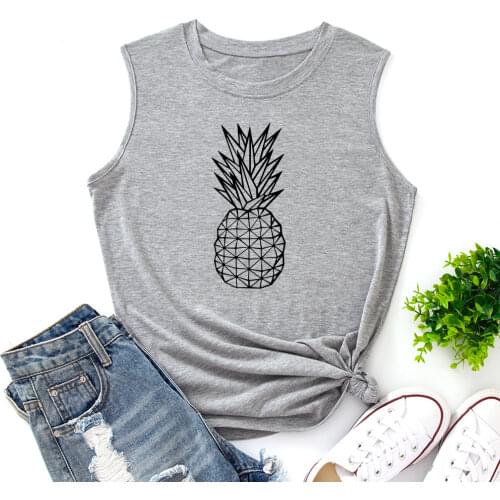Fruit Pineapple Funny Tank Tops Women Vest Tanks Top Summer Shirt Sleeveless T-Shirts Casual Muscle Fitness Tee Shirts Clothes