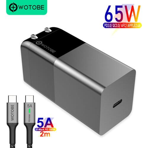 65W fast GaN Wall Charger,USB C PD3.0 65W QC4.0 for TYPE C laptop macbook iphone 12 Note10 XPS huawei xiaomi charging station