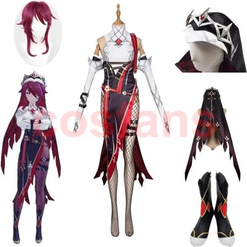 Genshin Impact Rosaria Cosplay Costume Game Suit Dress Uniform Anime Halloween Costumes For Women Outfit Cosplay Wigs