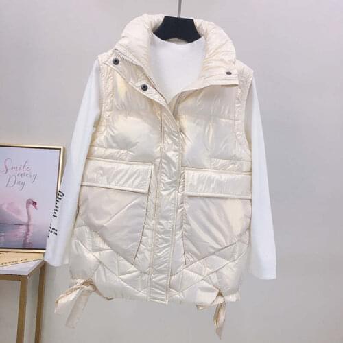 Womens Down Cotton Vest Short Coat Pocket Autumn Winter Jacket Women Sleeveless Casual Waistcoat Jacket Warm Cotton Vests C7751