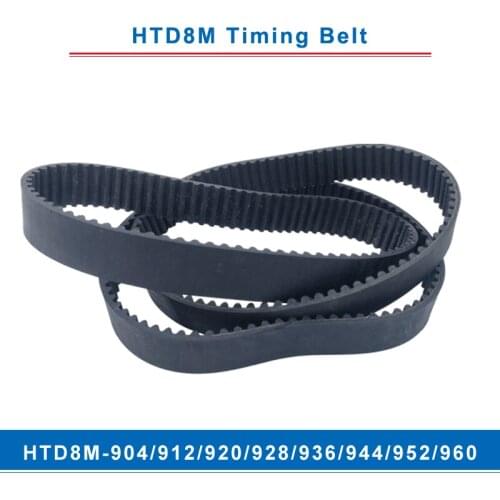Timing belt HTD8M-904/912/920/928/936/944/952/960 teeth pitch 8mm circular teeth belt width 20/25/30/40mm for 8M timing pulley