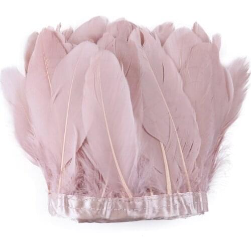 2 Meter Leather Pink Goose Feather Trim Fringe for Clothes Crafts Natural Plumes Decoration Ribbon Width 6-8Inch Wholesale