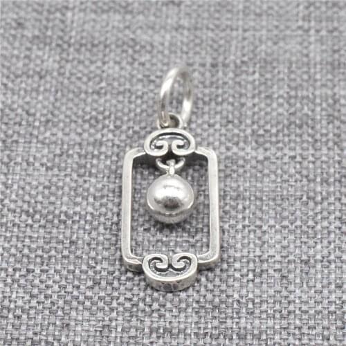 2pcs of 925 Sterling Silver Lantern Design Charms 2-sided w/ Ball for Bracelet Necklace