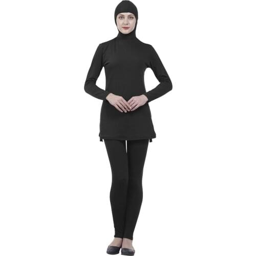 2021 Muslim Modest Swimsuits Plus Size Women Burkinis Beachwear Islamic Swim Wear Muslim Swimwear Full Cover Hijab Swimming