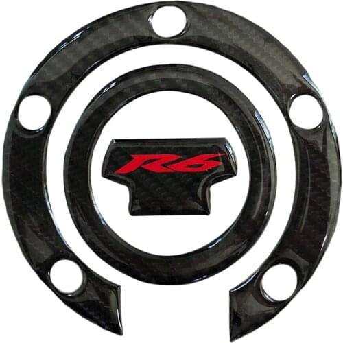 3D Carbon Fiber Motorcycle Fuel Tank Cap Cover Gasket Sticker Fuel Tank Protection Pad for YAMAHA YZF-R6