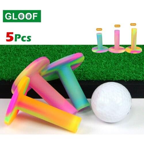 5pcs Rubber Ox Tendon Golf Tees Training Practice Home Driving Ranges Mats Practice 54mm 65mm 70mm Golf Accessories