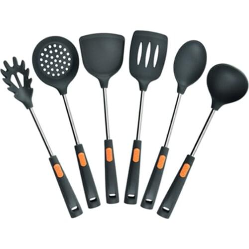 6pcs/set Cooking Tools Food Grade Turner Spatula Soup Slotted Spoon Spatula Skimmer Ladle Pasta Server Portable Kitchen Gadgets