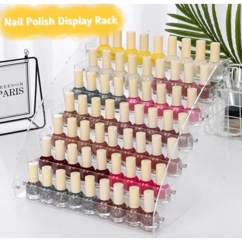 Acrylic Nail Polish Display Organizer 1-7 Layer Manicure Cosmetics Jewelry Stand Lipstick Essential Oil Bottle Holder Storage