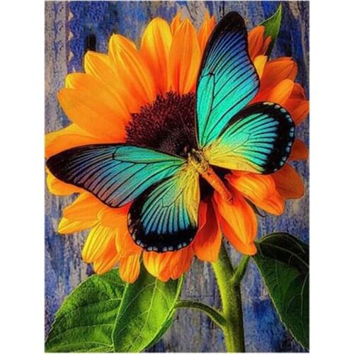 Full Square/Round 5D Diamond Painting Animal Butterfly Diamond Embroidery Sale Sunflower Mosaic Handcraft Kit Gifts WG2524
