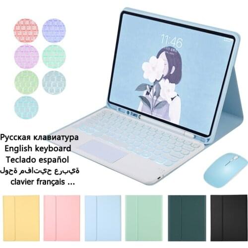 Wireless Magic Keyboard for Samsung Galaxy Tab A7 Keyboard Case for Galaxy Tab A7 Case Touchpad Backlit Keyboard Cover Funda