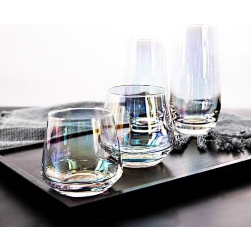 Colorful Egg-shaped Glass Cup Lead-free Crystal Glass Heat-resistant Beer Coffee Transparent Cup Drink Mug Kitchen Accessories