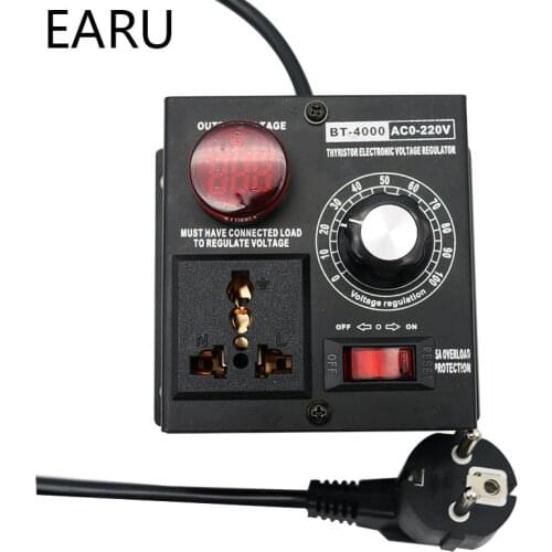 EU Plug 4000W AC 0-220V SCR Silicon Voltage Regulator Electric Variable Temperature Fan Motor Speed Controller Dimmer Thermostat