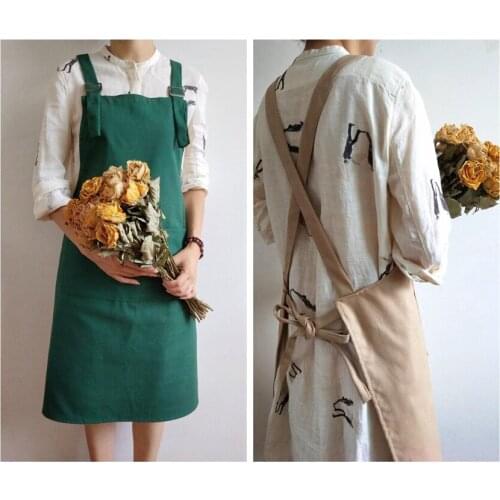 New Men Lady Woman Apron Home Kitchen Chef Aprons Restaurant Cooking Baking Dress Fashion unisex cotton Apron with Pockets