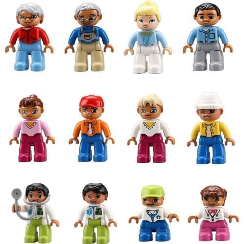 Big Size Building Blocks Assembled Plastic Model Toys Diver Pilot Queen Princess Prince Minifigures Educational Toys for Kids