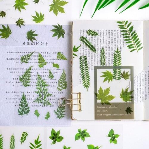 10 pcs/pack Plant Fresh Leave Flower PET Decorative Stationery Stickers Scrapbooking DIY Diary Album Stick Lable