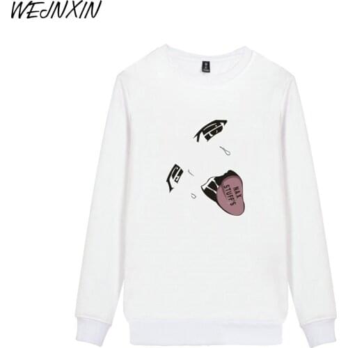 New Arrival Japanese Anime Face Cute Printing Capless Sweatshirt Harajuku Pullover Hoodies Hip Hop Streerwear Unisex Hoodie