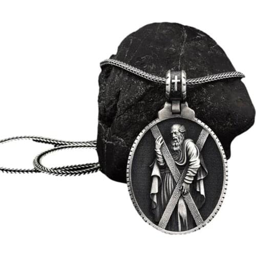 European and American style retro Christian St. Andrew pendant necklace Catholic accessories religious necklace