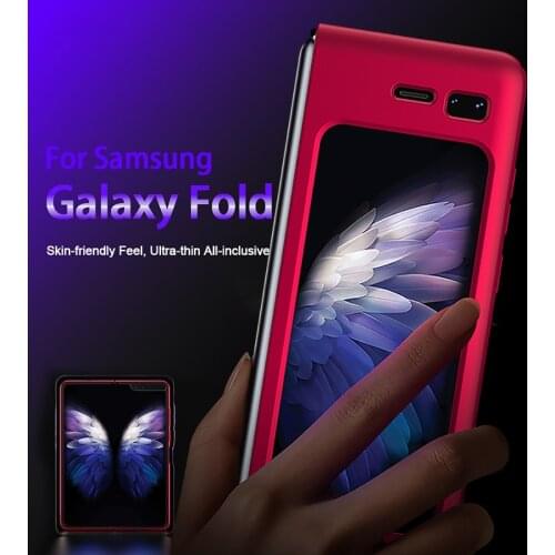 Original Matte PC Phone Cover For Samsung Galaxy Fold Case Solid Color Ultra-thin Shockproof All-inclusive Full Protective Funda