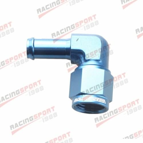 6AN AN6 Female To 3/8"10mm 90 Degree Barb Hose Adapter Fitting BLACK/BLUE/SILVER