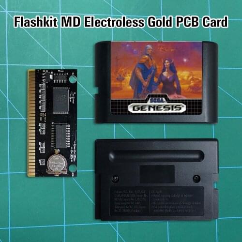Phantasy Star II 2 - Flashkit MD Electroless Gold PCB Card 16 bit MD Games Cartridge For MegaDrive Genesis console Battery Save