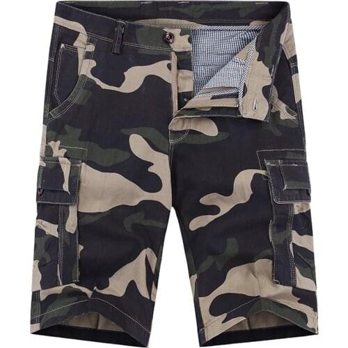 Luulla Men Summer Military Camo Relaxed Fit Mutil Pockets Cargo Shorts Men Vintage Twill Lightweight 100% Cotton Short Men