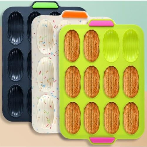 12 Cavity Silicone Madeleine Cake Bread Mousse Mold Mini Home DIY Nonstick Shell Shape Baking Mould Bakeware Kitchen Supplies