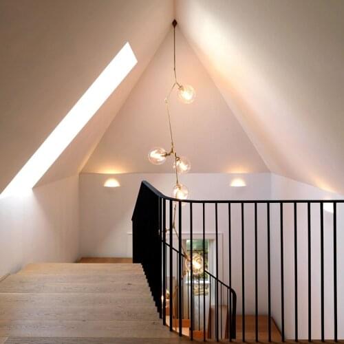 Nordic SNordic Staircase Lighting Modern Molecular Magic Bean Staircase Chandeliers Villa Long Chandelier Living Room Led Lamp