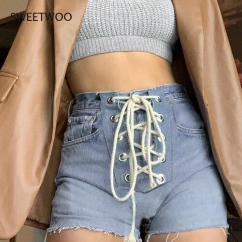 Женские джинсовые шорты SWEETWOO China At AliExpress