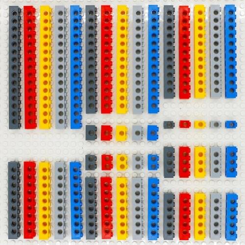 Technical Building Blocks Parts Bulk Thick Bricks MOC 10 Size 5 Color Combination Studded Long Beam Toys LOT MOC technical parts