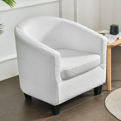 Knitted Tub Chair Slipcover Stretch Solid Color Decorative Wear Resistant One Piece Non Slip Barrel Accent Armchair Sofa Covers