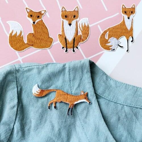 High Quality Cute Embroidery Fox Patch Sew On Iron On Clothes Repair Patches DIY Phone Case Accessories Handmade Sewing Supplies
