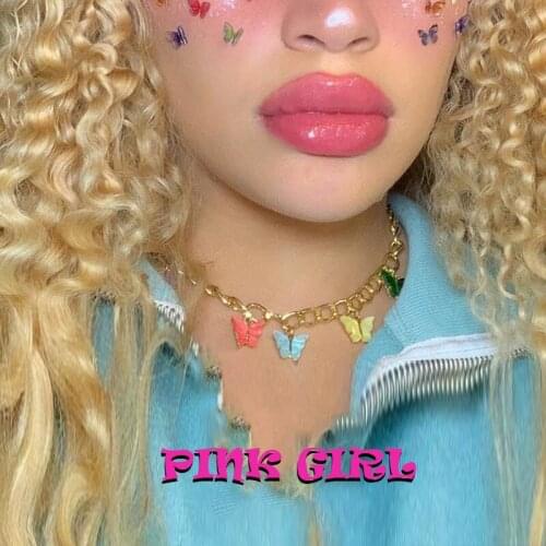 Y2K Jewelry Candy Color Butterfly Necklace for Women Geometric Harajuku Vintage Crystal Necklace Charms 90s Aesthetic Gifts New