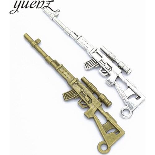 YuenZ 3pcs Sniper rifle Charms Pendant Fit necklace Jewelry Making DIY Jewelry Findings 80*23mm M36