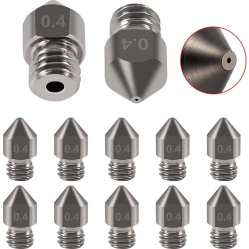 MK7 MK8 0.2/3/4/5 Super Hard Steel Nozzles Mold Corrosion-Resistant Extruder Threaded 1.75mm 3D Printer for Ender 3 Sapphire Pro