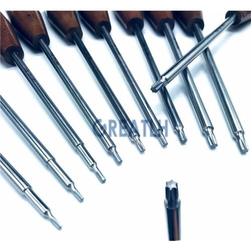 1pcs Bone Screwdriver plum flower Hex Head with wooden handle Veterinary orthopedics Pet Surgical Instruments