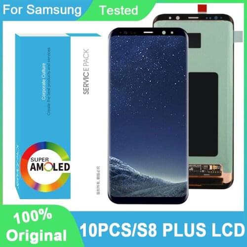 10PCS/Lot 6.2'' Original AMOLED Display For Samsung Galaxy S8 Plus G955F G955FD Full LCD Touch Screen DIgitizer Repair Parts