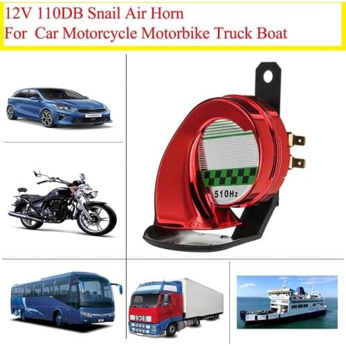 12V Car Motorcycle Truck Boat 110dB Loud Snail Air Horn Siren Loud Waterproof
