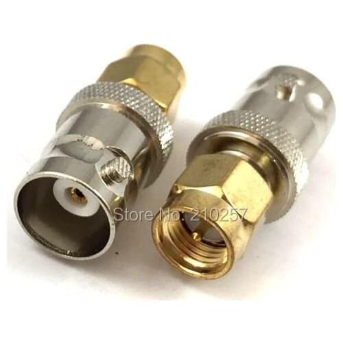 2PCS RF BNC-SMA Adapter BNC Female Switch to SMA Male Straight Antenna Connector