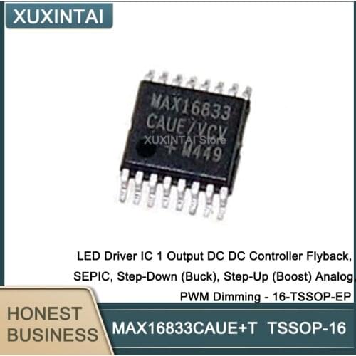 20Pcs/Lot MAX16833CAUE+T LED Driver IC 1 Output DC DC Controller Flyback, SEPIC, Step-Down (Buck), Step-Up (Boost) Analog, PWM
