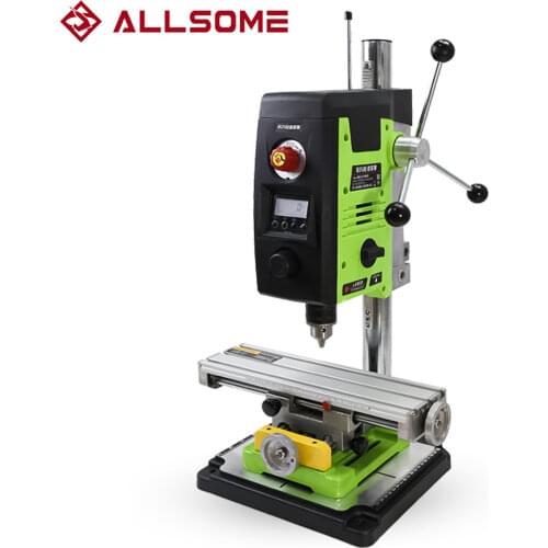ALLSOME 6-Speed 800W Benchtop Drilling Machine Drill Press Electric Bench Drill with Milling Worktable