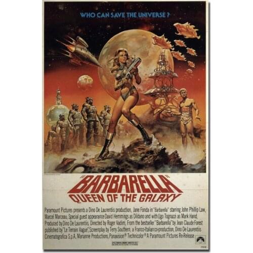 Barbarella Jane Fonda Movie Silk Fabric Wall Poster Art Decor Sticker Bright