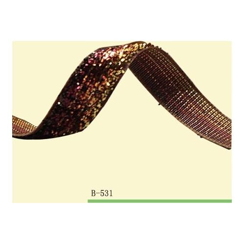 5/8"(15mm) Glitter Velvet Ribbon Metallic Ribbon Golden Brown Sparkle Velvet Ribbon
