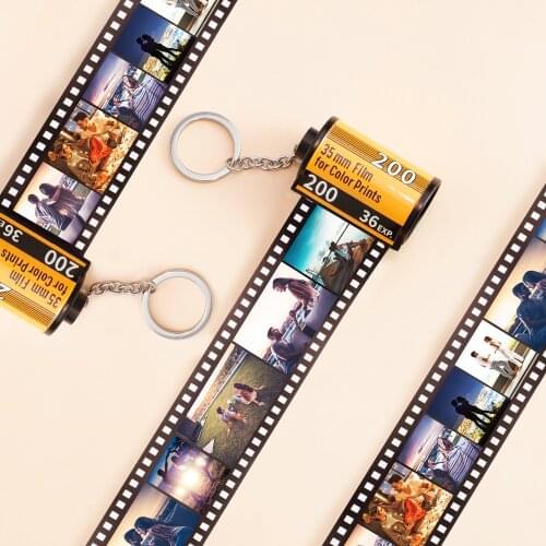 Customized Family Photo Keychain Creative Gifts For Lovers Personalized Film Memorial Jewelry Valentines Day