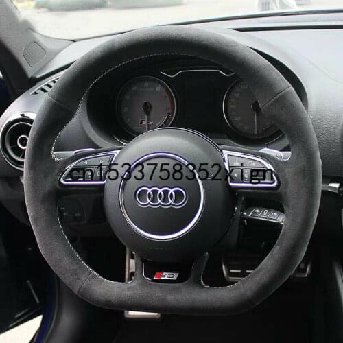 For Audi S3 DIY Steering Wheel Cover for Suede Car Interior car accessories