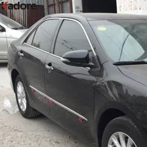 For Toyota Camry 2015 Chrome Car Side Door Body Trim Decoration Molding Strip Stream Panel Bumper Hoods Car Styling Accessories